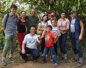 At the end of our stay at the farm. Back row left to right: Smith, Mel, Alaric, Cherry, Oil, Oy, Mok. Front row:Vee, Keeran, Becca.